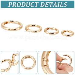 16Pcs 4 Styles Alloy Spring Gate Rings&nbsp;FIND-CL0001-95