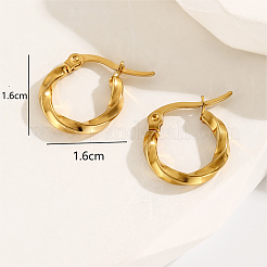 Fashionable 201 Stainless Steel Twist Hoop Earrings&nbsp;LS-RQ5508