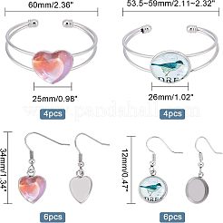 DIY Heart Bangle & Earring Making Finding Kit&nbsp;FIND-FH0003-47