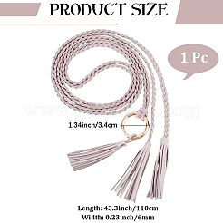 Handmade Imitation Leather Braided Rope Tie Belts&nbsp;AJEW-WH20006-398D