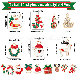 56Pcs 14 Style Alloy Enamel Pendants&nbsp;ENAM-SC0003-57