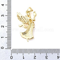Brass Micro Pave Clear Cubic Zirconia Pendants&nbsp;KK-Z150-22G-01