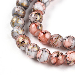Baking Paint Glass Beads Strands&nbsp;X-DGLA-N003-6mm-B05
