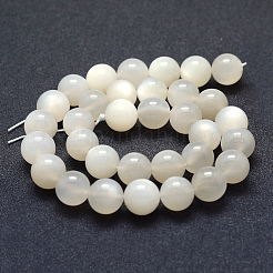 Natural White Moonstone Beads Strands&nbsp;G-P342-02A-12mm-AB