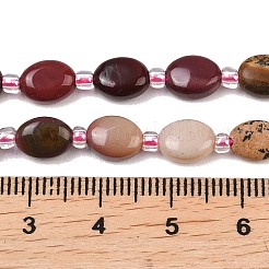 Natural Green Spot Jasper & Mookaite & Picture Jasper & Rhodonite & Lemon Jade Beads Strands&nbsp;G-Z135-A09
