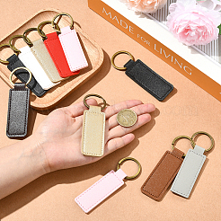 24Pcs 8 Colors PU Leather and Alloy Keychains&nbsp;KEYC-SC0001-87