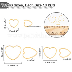 30Pcs 3 Style 304 Stainless Steel Linking Rings&nbsp;STAS-UN0041-36