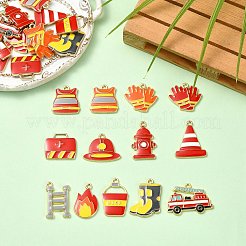 30Pcs 15 Styles Firefighting Series Alloy Enamel Pendants&nbsp;ENAM-CJ0007-28