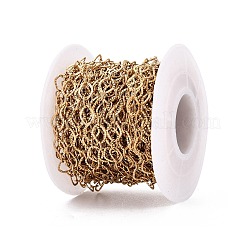 304 Stainless Steel Textured Cat Eye Link Chains&nbsp;CHS-Q009-05G-01