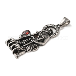 304 Stainless Steel and Glass Rhinestone Pendants&nbsp;STAS-B073-03AS
