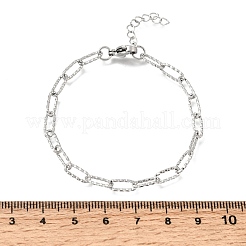 4MM 304 Stainless Steel Textured Paperclip Chain Bracelets for Man and Women&nbsp;SA-CBAB767-08P