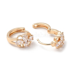 Rack Plating Brass Micro Pave Cubic Zirconia Hoop Earrings&nbsp;EJEW-P238-20KCG