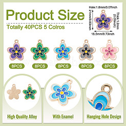 40Pcs 5 Colors Alloy Enamel Pendants&nbsp;ENAM-TA0003-45