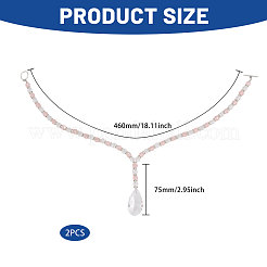 2Pcs Teardrop Glass Curtain Tiebacks Clips&nbsp;HJEW-GO00231