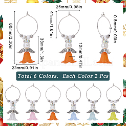 12Pcs 6 Colors Glass Wine Glass Charms&nbsp;AJEW-SC00008