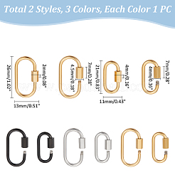 6Pcs 6 Styles 304 Stainless Steel Screw Carabiner Lock Charms&nbsp;STAS-UN0055-95