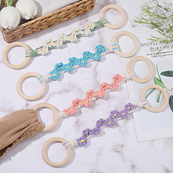 4Pcs 4 Colors  Daisy Cotton Thread Weave Towel Rack&nbsp;AJEW-CN0004-61