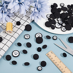 64Pcs 4 Style Cloth Shank Buttons&nbsp;BUTT-PH0001-26A