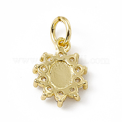 Brass Micro Pave Cubic Zirconia Charms&nbsp;ZIRC-F132-36G