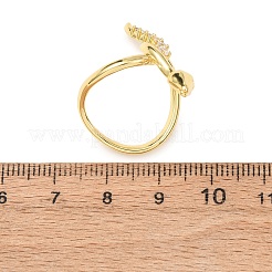 Brass Micro Pave Clear Cubic Zirconia Finger Rings&nbsp;RJEW-D349-02C-G