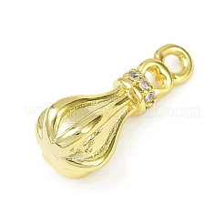 Brass Pave Clear Cubic Zirconia Pendants&nbsp;KK-L238-25G