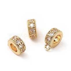 Rack Plating Brass Micro Pave Cubic Zirconia Tube Bails&nbsp;KK-E081-08G