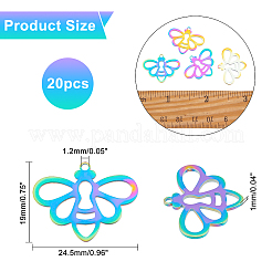 20Pcs Ion Plating(IP) 201 Stainless Steel Pendants&nbsp;STAS-DC0007-10