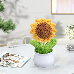 1Pc Sunflower Yarn & PVC Display Decoration&nbsp;DJEW-SC0001-19