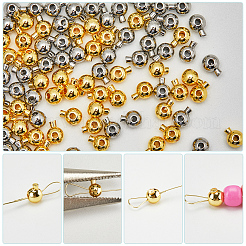 100Pcs 2 Colors Brass Crimp Beads&nbsp;KK-BBC0014-30
