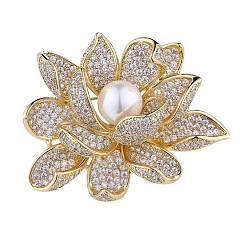 Flower Alloy Crystal Rhinestone Brooch&nbsp;PW-WG24C40-01