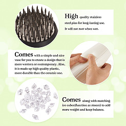 1Pc Column Plastic Vase Ornaments & 1Pc Stainless Steel Flower Frog & 50G Acrylic Ornaments Sets&nbsp;AJEW-MB0001-07