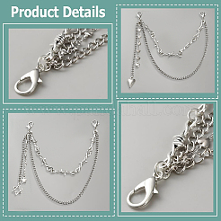 4Pcs 2 Styles Double Layer Iron Alloy Shoe Decoration Chain&nbsp;AJEW-GF0011-23