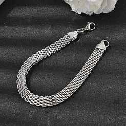 201 Stainless Steel Link Chain Bracelets for Women Men&nbsp;STAS-T077-20P-02