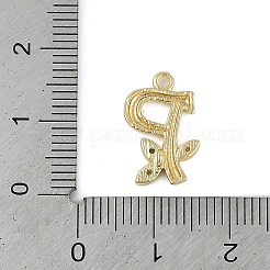 Brass Crystal Rhinestone Letter Links Connector Charms&nbsp;KK-S395-06G-P
