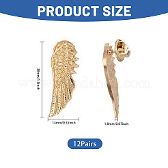 12 Pairs Wing Alloy Brooches&nbsp;JEWB-CA0001-82