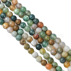 Frosted Round Natural Indian Agate Beads&nbsp;G-J338-02-4mm