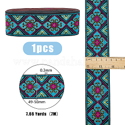 Polyester Jacquard Flower Ribbons&nbsp;OCOR-WH0082-139