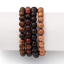 Unisex Natural Wood Beaded Stretch Bracelets Sets&nbsp;X-BJEW-JB05463