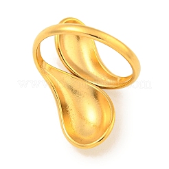 Ion Plating(IP) Teardrop 304 Stainless Steel Open Cuff Finger Rings for Women&nbsp;RJEW-P114-03G