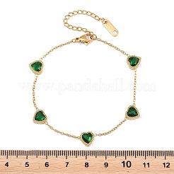 304 Stainless Steel Rhinestone Link Bracelets&nbsp;BJEW-B171-11G-02