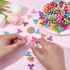 200Pcs Opaque Plastic Tri Beads for Christmas Ornaments Making&nbsp;SACR-SP0001-52