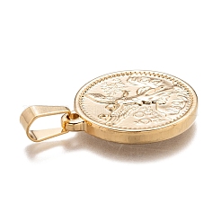 304 Stainless Steel Coin Pendants&nbsp;STAS-J036-070G