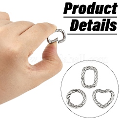 3Pcs 3 Styles 316 Stainless Steel Spring Gate Rings&nbsp;STAS-CJ0003-67