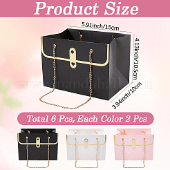 6 Sets 3 Colors Paper Storage Tote Bags&nbsp;ABAG-CP0001-33