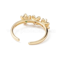 Flower Colorful Cubic Zirconia Cuff Ring&nbsp;RJEW-M146-06G