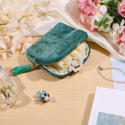 Velvet Jewelry Storage Zipper Pouches&nbsp;ABAG-WH0063-117B