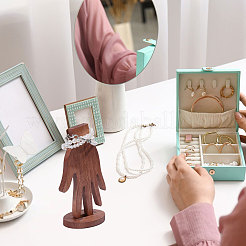2Pcs Desktop Hand Shaped Wood Ring Organizer Stands&nbsp;ODIS-CA0001-33B