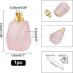 Natural Rose Quartz Perfume Bottle Pendant&nbsp;G-NB0003-58C