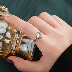 Adjustable Brass Pave Cubic Zirconia Finger Rings&nbsp;WGDAB37-01