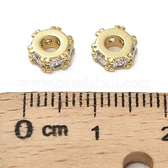 Brass Micro Pave Cubic Zirconia Beads&nbsp;KK-B142-19G